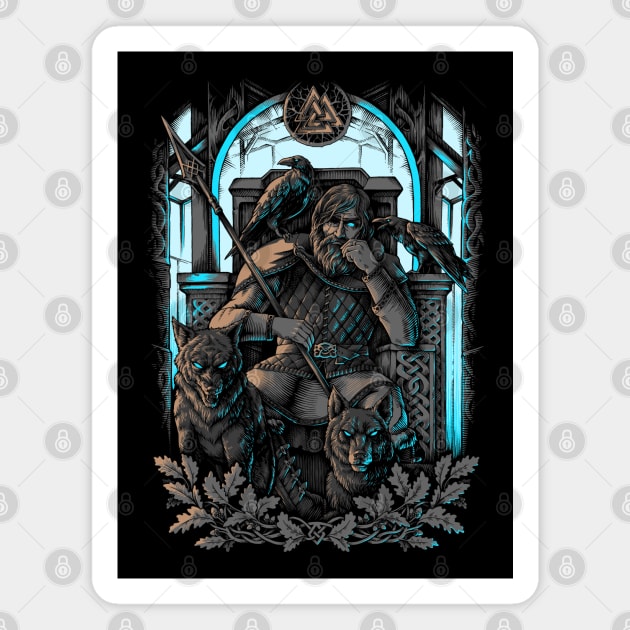 Odin Valhalla Norse Pagan Viking Mythology Magnet by Blue Pagan